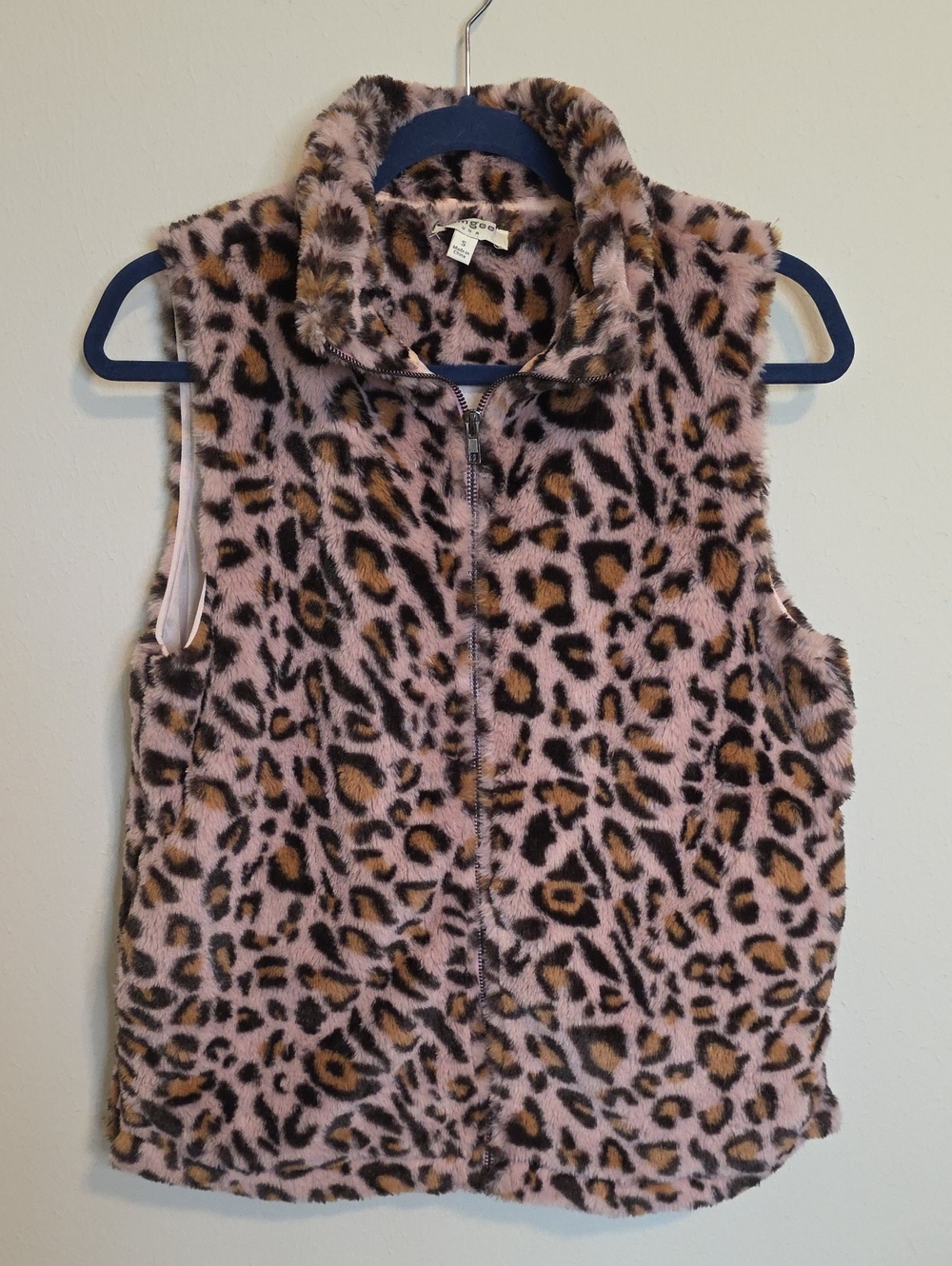 Umgee Leopard Faux Fur Vest in Blush, Tan and Black